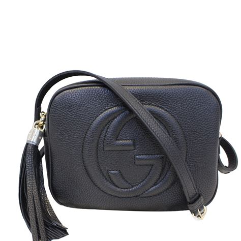 black gucci leather bag|gucci handbags black leather small.